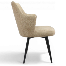 Стул поворотный "Монт 360" (арт. 346П), велюр Сити 02 светло-коричневый, ножки круглые черные.