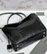 BALENCIAGA RODEO HANDBAG с крокодиловым тиснением, черная