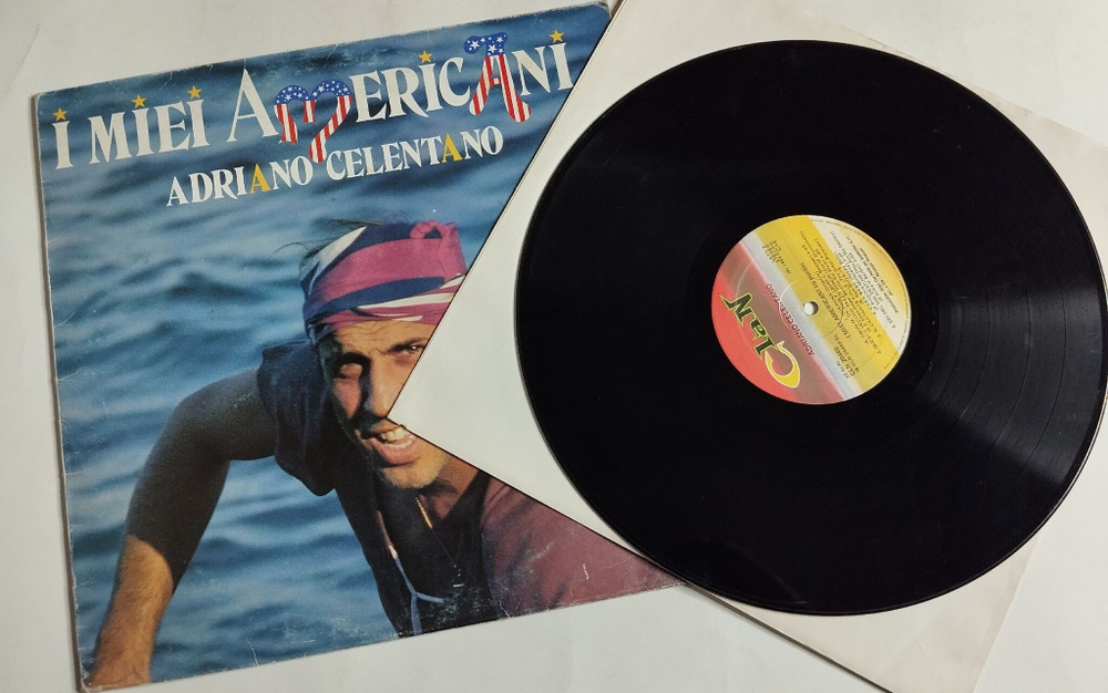 Винтажная виниловая пластинка LP Adriano Celentano I Miei Americani (Tre Puntini) (Italy 1984) VG