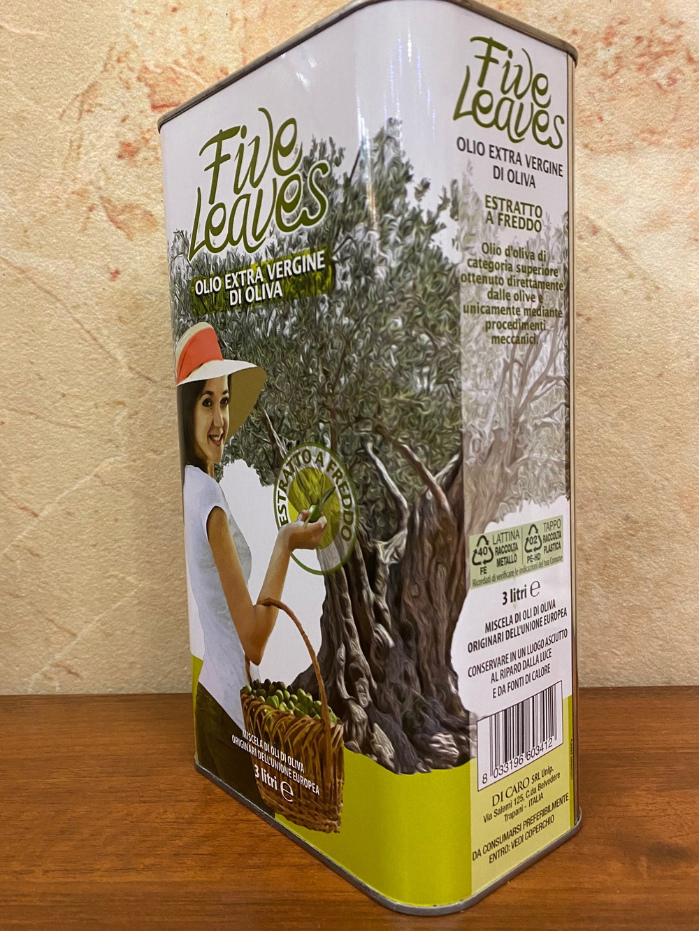 Оливковое масло Carmela di Caro Extra Virgin  3 литра в жестяной канистре Италия