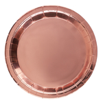 Тарелки фольгированные в цвете розовое золото, 18 см/ 23 см, 6 шт.