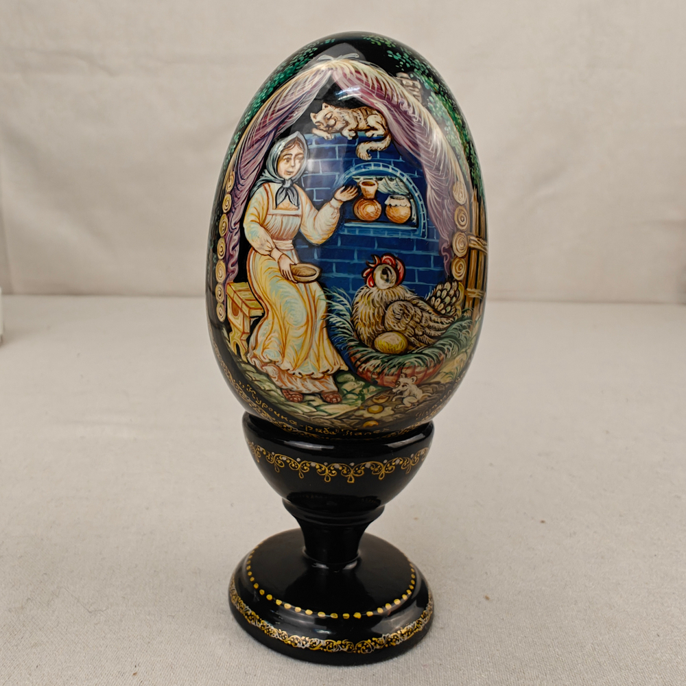 Яйцо сувенирное "Курочка ряба" мал.(ручная роспись Палех)