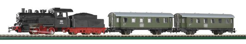 Пассажирский поезд - Паровоз + 2 вагона, DB, стартовый набор.
