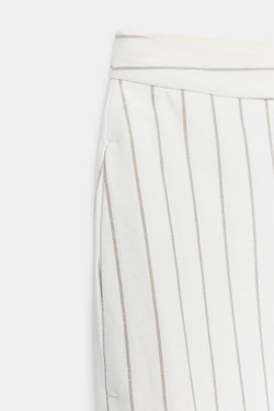 ZARA БРЮКИ-ПАРЕО В ПОЛОСКУ ИЗ СМЕСОВОГО ЛЬНА — ZW COLLECTION, ПОЛОСКИ