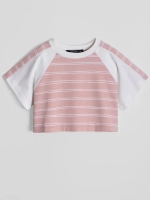 Футболка для девочки укороченная оверсайз