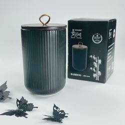 Lenardi 235-024 Банка с крышкой 15см(800мл) BLACKWOOD в под.уп.(х24)Фарфор