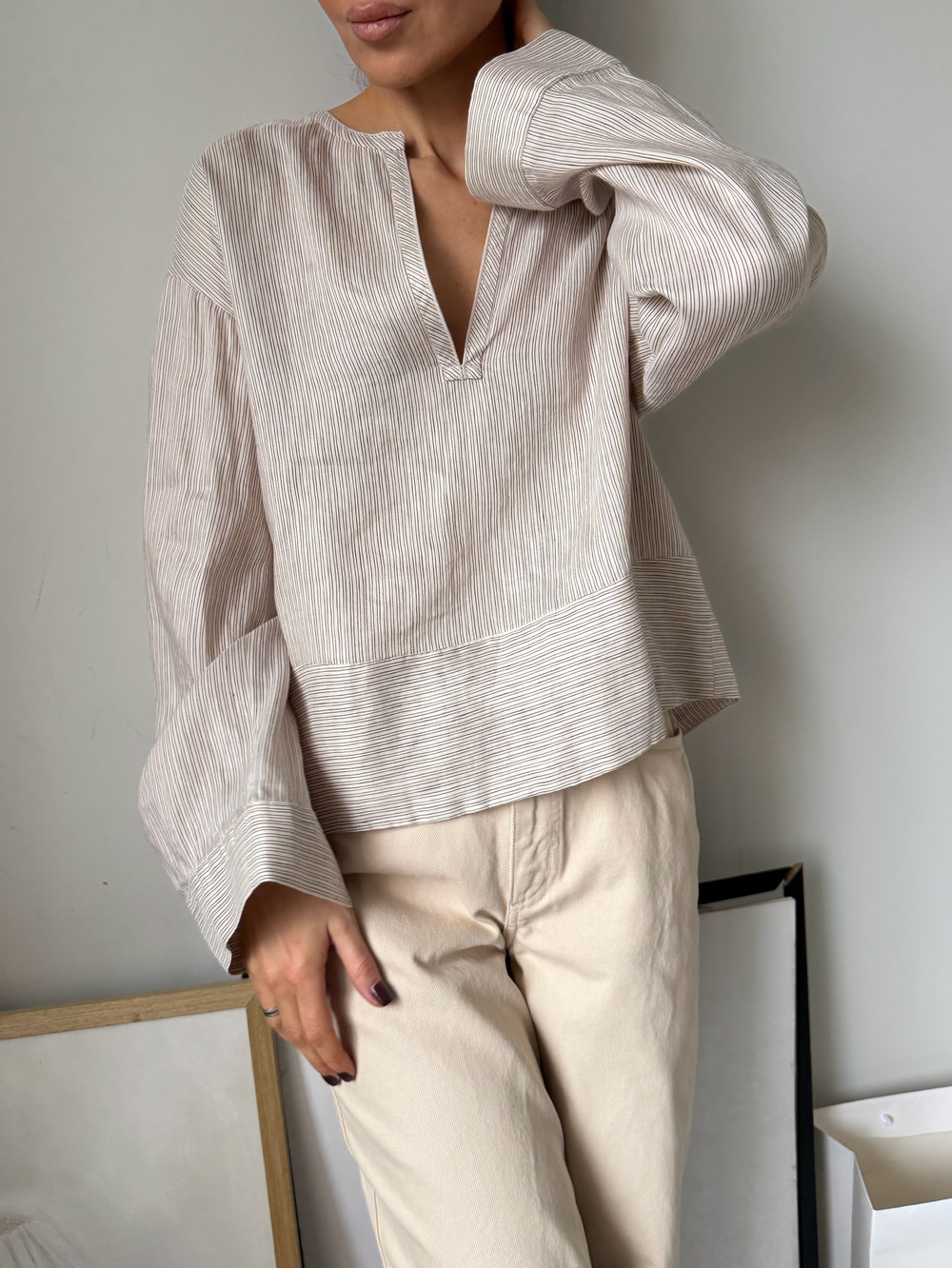 Льняная рубашка Massimo Dutti, XS