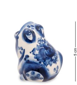ГЛ- 115 Подставка для зубочисток «Лягушка» (Гжельский фарфор)