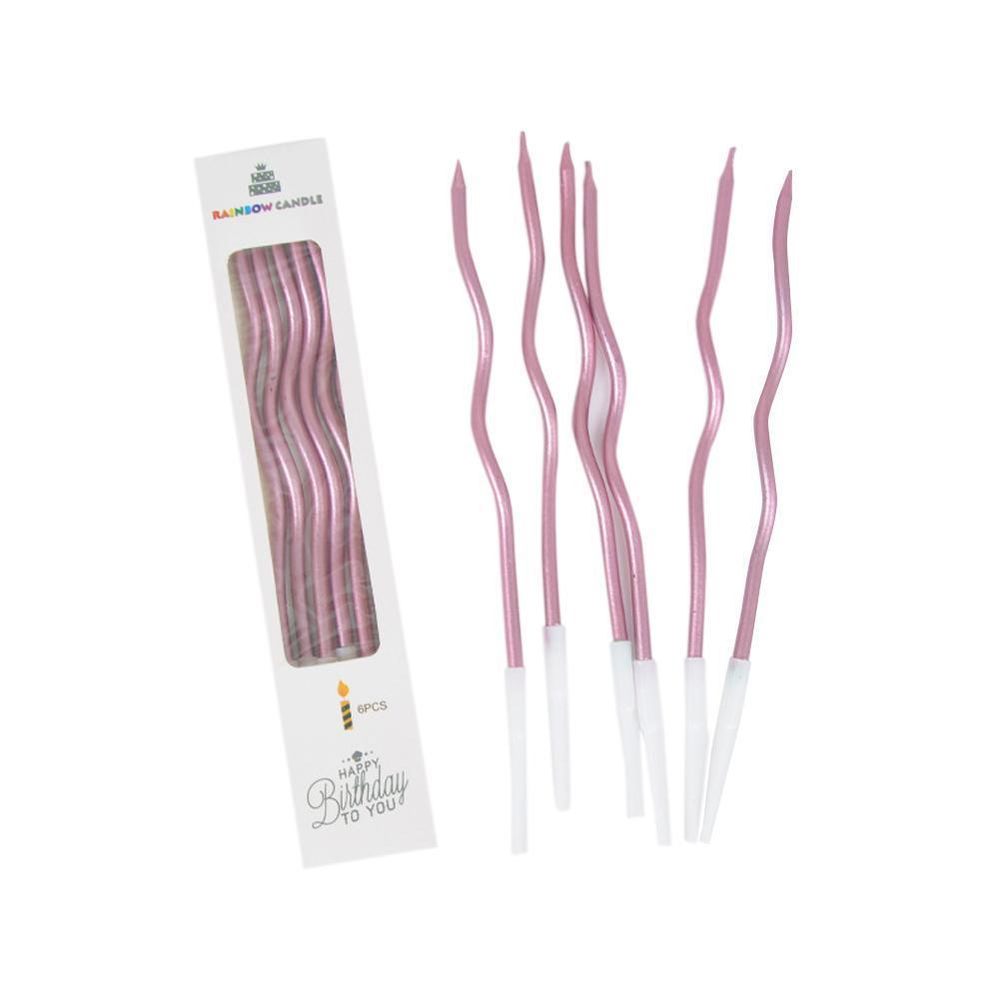 Набор свечей для торта «Волна» ВЫБОР ЦВЕТА!, 6 шт