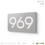 Номер на дверь 969, табличка на дверь для офиса, квартиры, кабинета, аудитории, склада, серая 120х70 мм, Айдентика Технолоджи