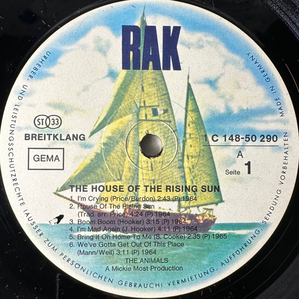 The Animals ‎– The House Of The Rising Sun 2LP (Германия 1972г.)