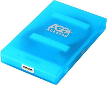 Внешний корпус для HDD/SSD AgeStar 3UBCP1-6G SATA пластик синий 2.5"