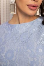 Костюм с юбкой Ортега (черно-голубой) К14717-10М LT Collection