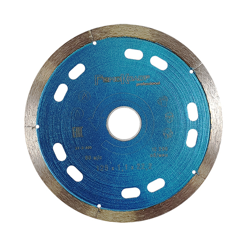 37-3-405 Круг отрезной алмазный ультратонкий, УШМ без охлаждения, 125х1,1х22,2мм,сегм. 8мм