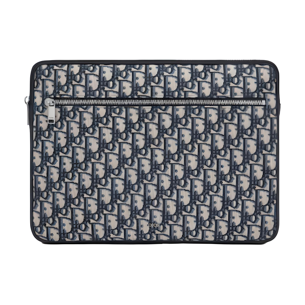 DIOR Canvas Bag Clutch Laptop Bag Unisex Black/White