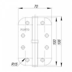 Петля съемная S100113/R14-4L 100*70*2.5 PN left (перл.никель) левая