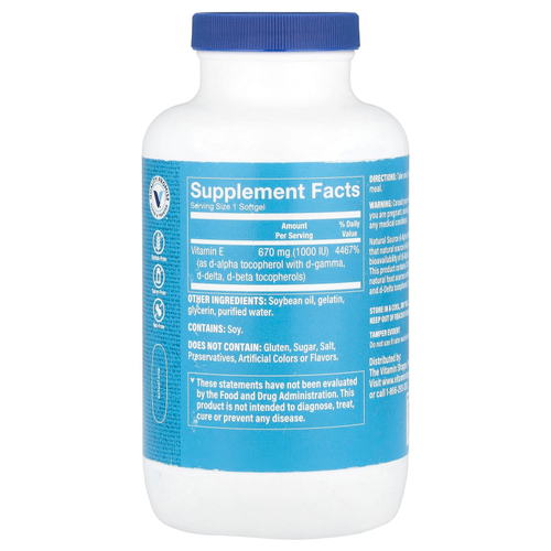 The Vitamin Shoppe, Витамин E, 670 мг (1000 МЕ), 240 мягких таблеток