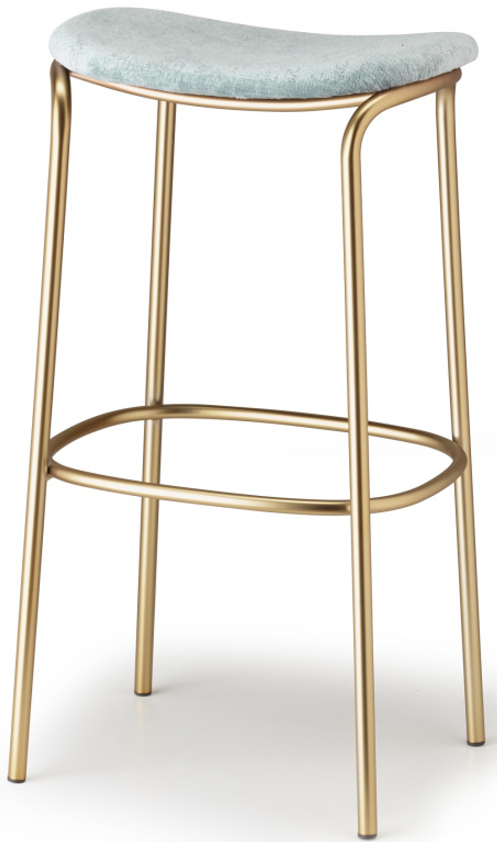 Табурет барный с обивкой Scab Design Trick Pop, матовое золото, голубой
