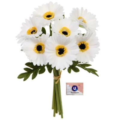 Цветы искусственные «Natur» 33см Герберы 7шт белые