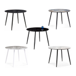 Стол стеклянный Woodville Кловис вставка стекло черный мрамор, черный