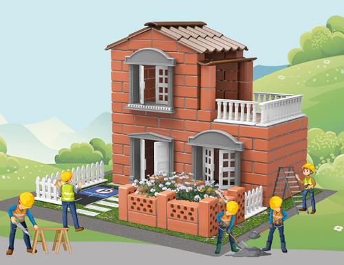 Игровой набор "Строитель мини", коричневый