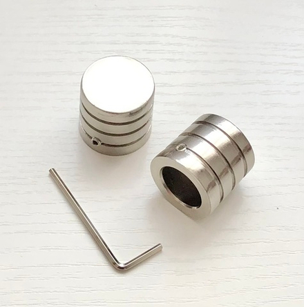 Наконечники "Цилиндр-3 Ост" кованых карнизов для штор d16 мм, цвет нержавеющая сталь