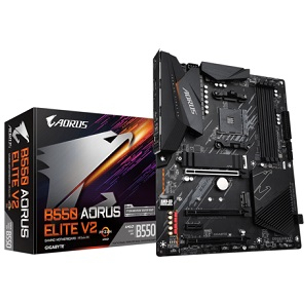 Материнская плата GIGABYTE B550 AORUS ELITE V2 (AM4/AMD B550/4xDDR4/3xPCI-Ex16/2xM.2/SB7.1/GLAN/DispayPort/HDMI/ATX)