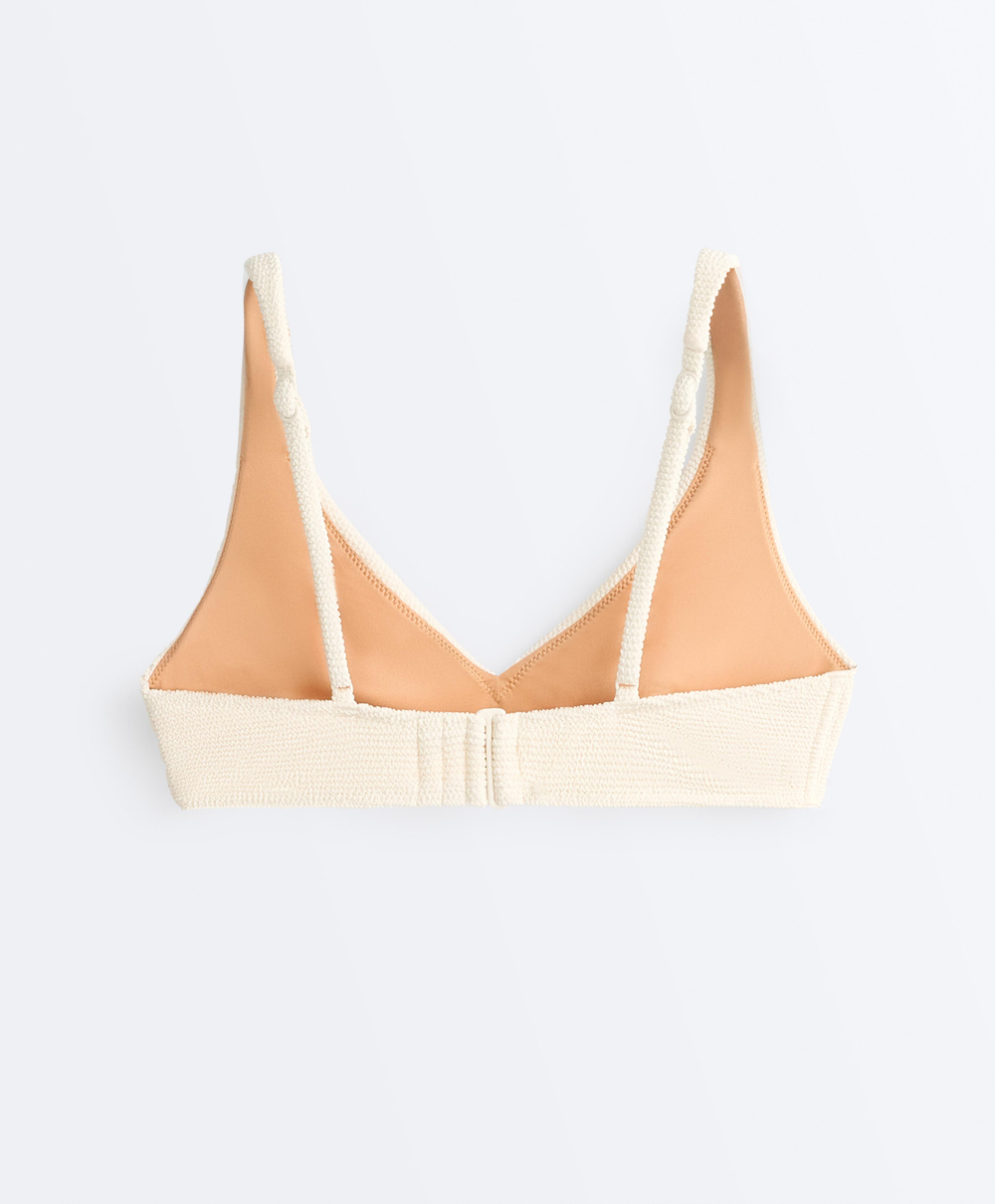 OYSHO Топ бикини халтер Crinkle, экрю