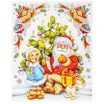 Украшение для окон и стекла ЗОЛОТАЯ СКАЗКА "Дед Мороз и Снегурочка", 30х38 см, ПВХ, 591183