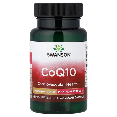 Swanson, коэнзимQ10, 200 мг, 30 веганских капсул