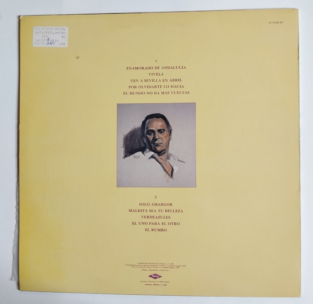 Винтажная виниловая пластинка LP Sanchez Pernia Sevillanas De Amor (Spain 1989)