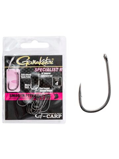 Крючки Gamakatsu G-Carp SPECIALIST R HOOKS GREY размер 04 (упк.10шт.)