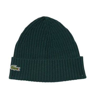 Шапка зимняя Lacoste Unisex Ribbed Wool - green