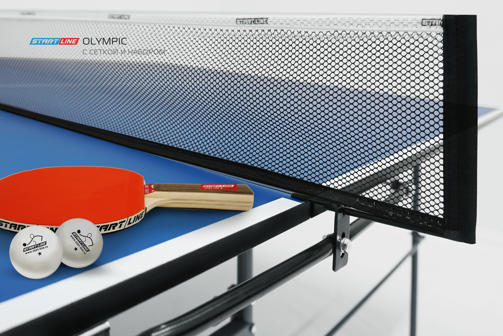 Стол теннисный Olympic с сеткой и набором Синий