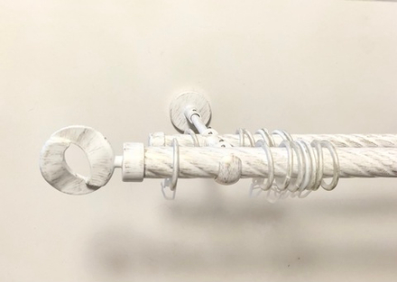 Карниз кованый витой для штор Ост Мебиус d 25/16 двухрядный, цвет белое золото