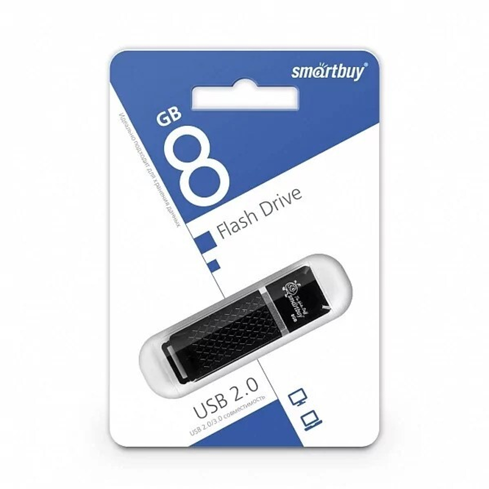Флешка Smart Buy USB 8GB Quartz series Black