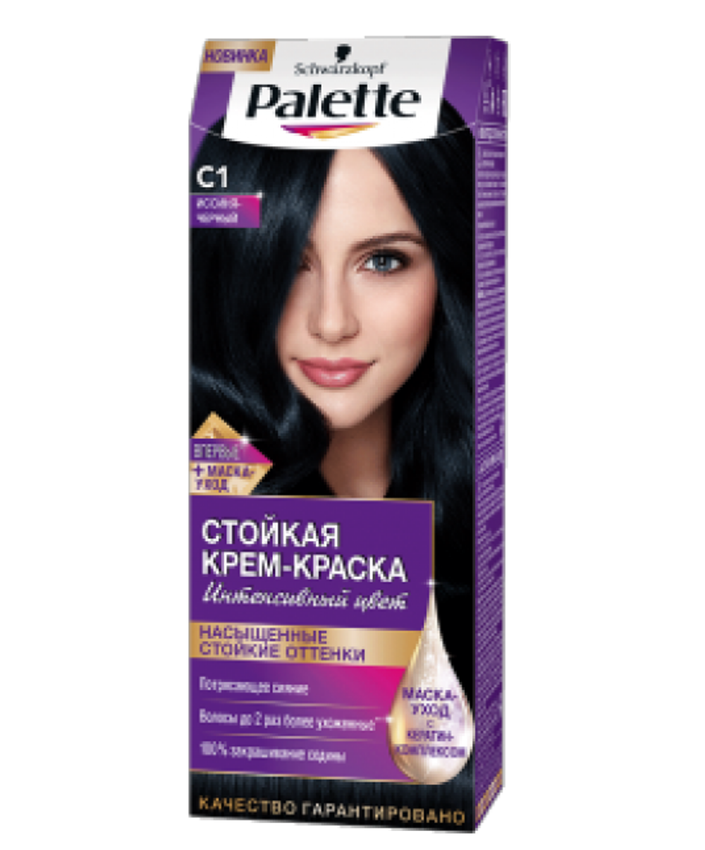 Palette Крем-краска для волос, стойкая, тон №C1, Иссиня-черный, 110 мл