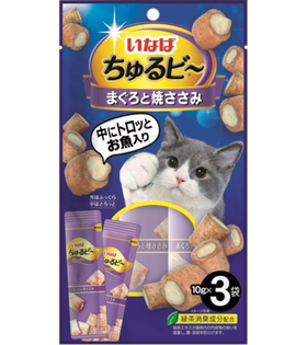 Inaba Churu Bee Запеченные трубочки Тунец Магуро и запечённое куриное филе 10гр.*3шт