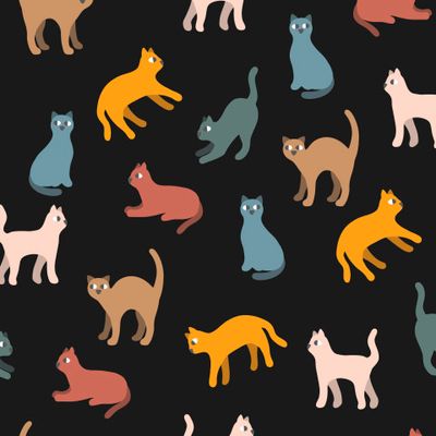 Цветные кошки и коты