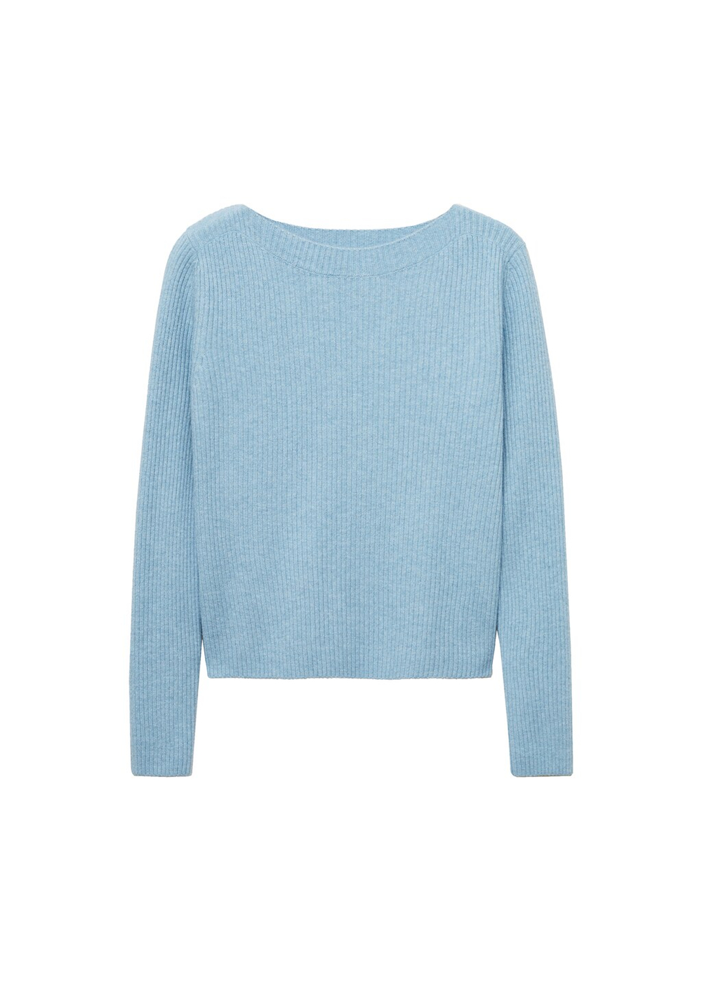 Джемпер в рубчик с вырезом-лодочкой