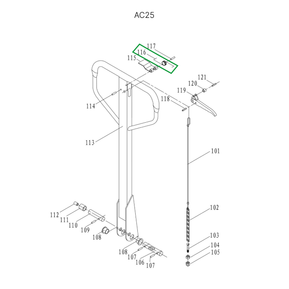 Пружина рычага управления режимом работы для гидравлических тележек DF25