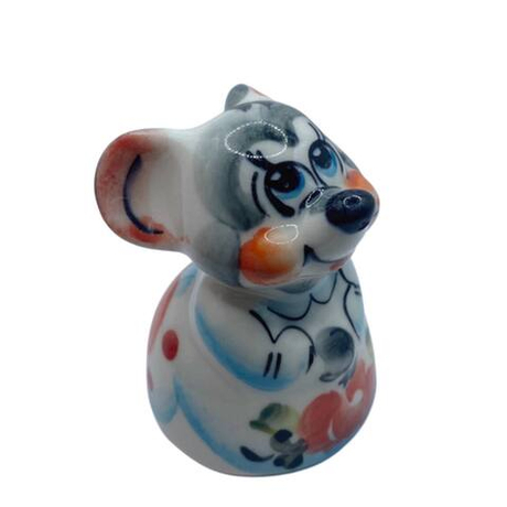 Фигурка Мышка бабушка цветная гжель