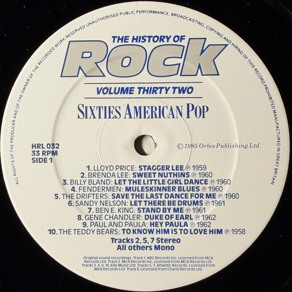 Сборник History Of Rock 32 2LP (Англия 1985г.)