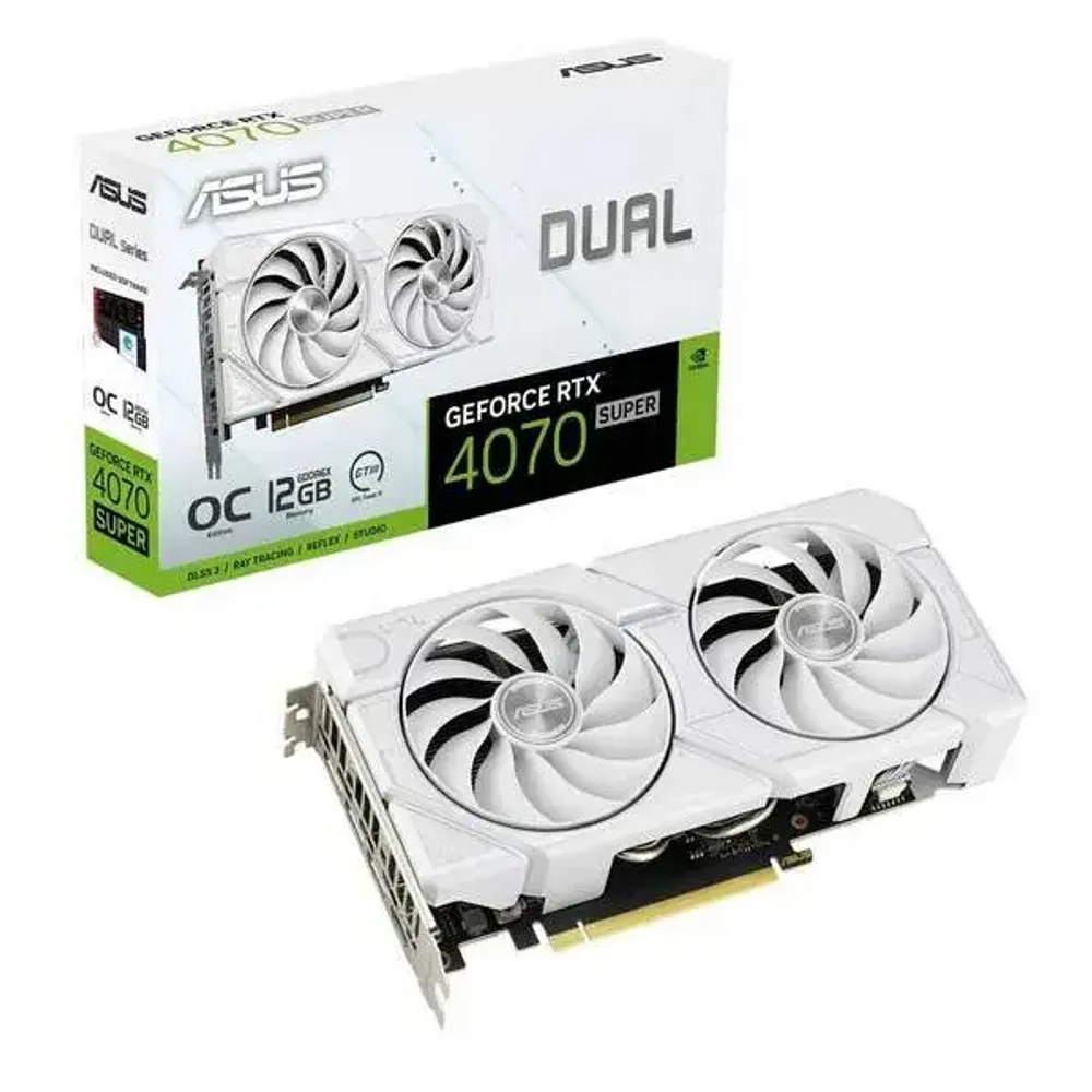 Видеокарта ASUS GeForce RTX4070 OC EVO, 12GB GDDR6X 192-bit 1xHDMI 3xDP DUAL-RTX4070-O12G-EVO-WHITE