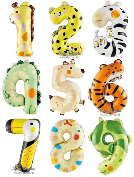 Цифры 102 см "Зверята малышам"