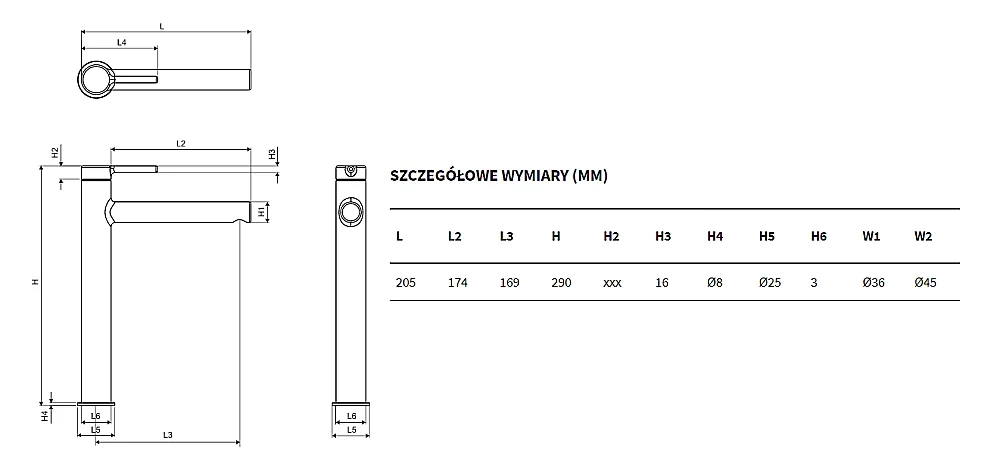 Смеситель для раковины Excellent Pi 1202 белый