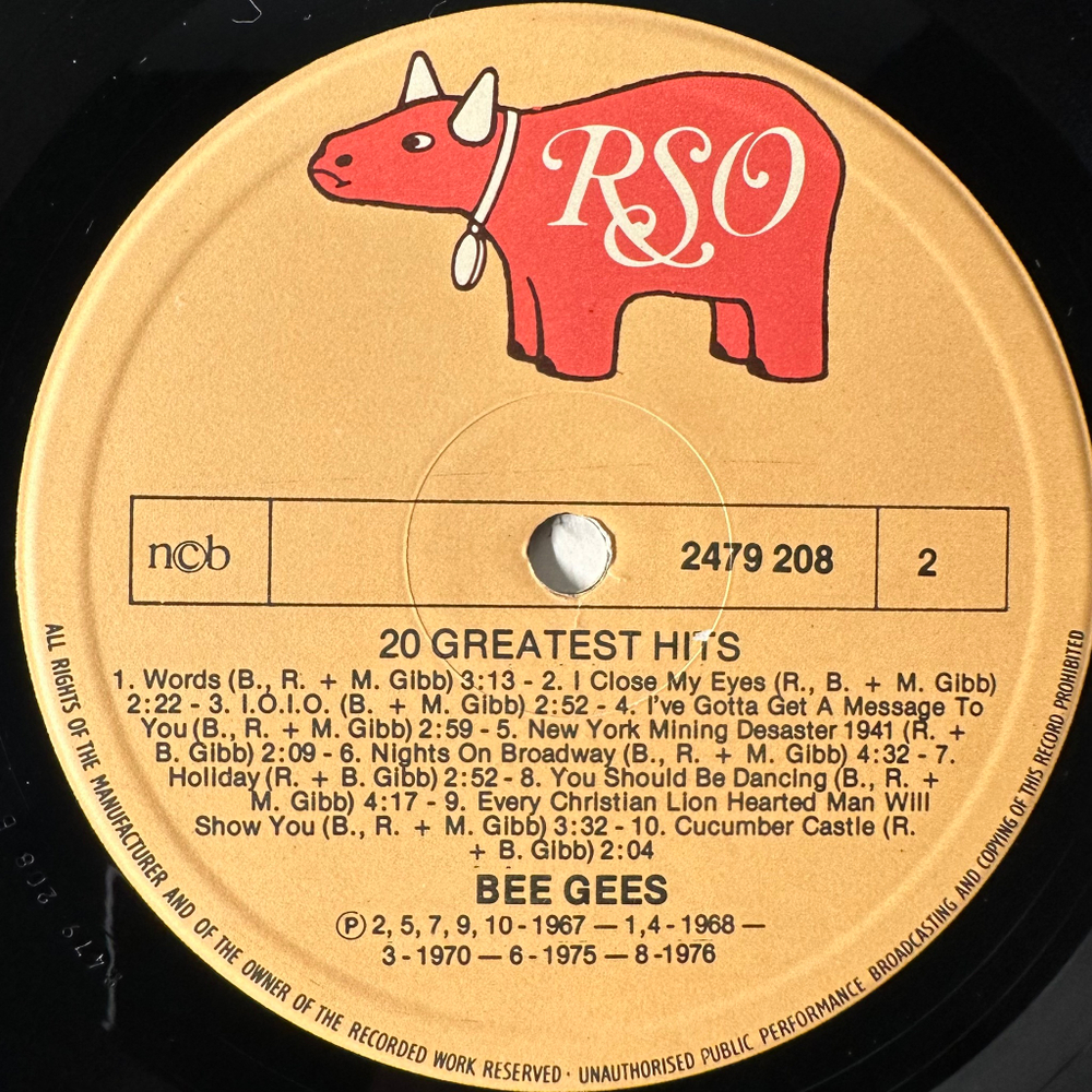 Bee Gees ‎– 20 Greatest Hits (Скандинавия 1978г.)