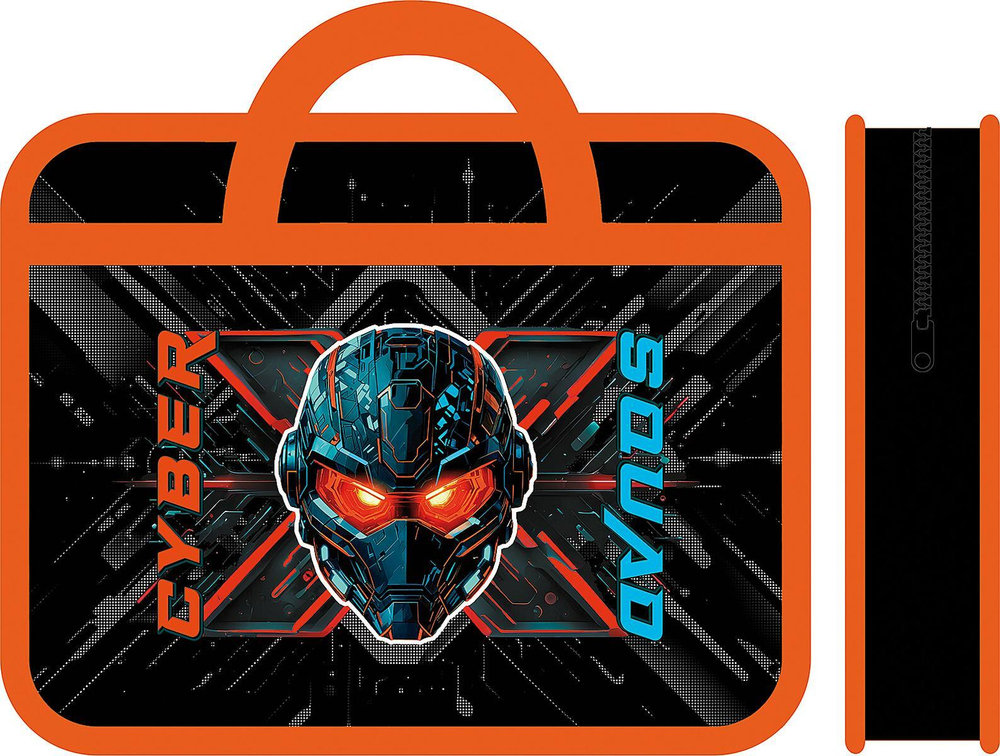 Папка А4 пластиковая, с ручками 330/260/75 "Кибер бот 2025" (Пчелка)