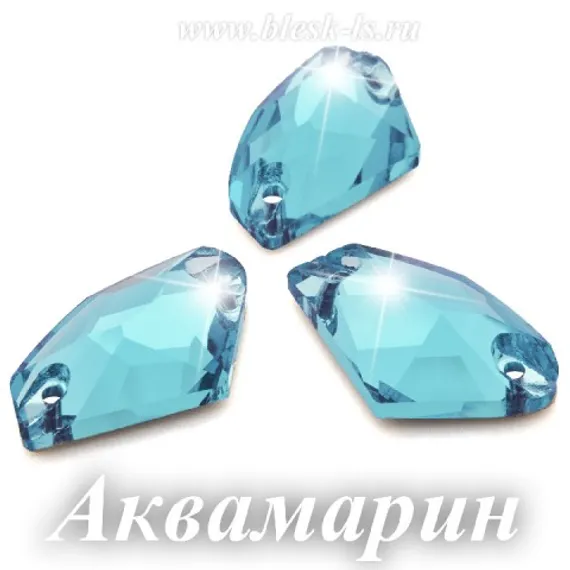 Пришивной галактик Solvo с 2 отверстиями, Аквамарин