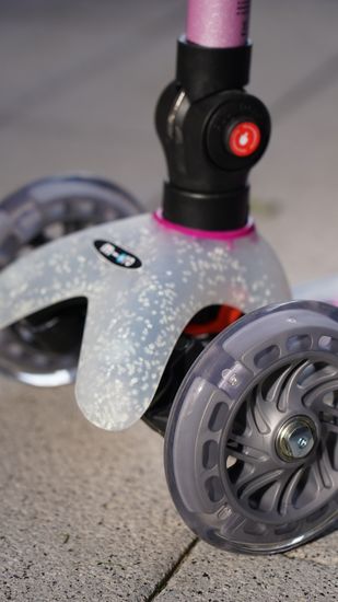 Самокат Mini Micro Deluxe Orion LED складной, розовый